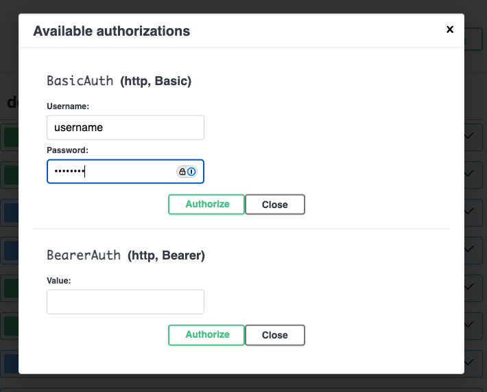 API Playground Authorization