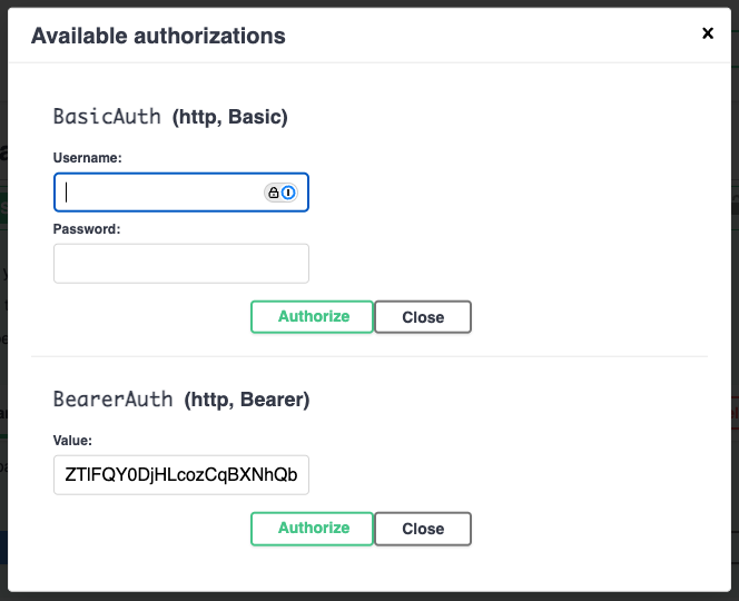 API Playground Authorization with Token